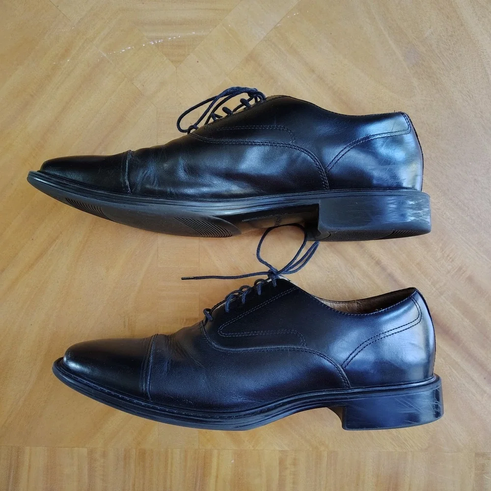 ROCKPORT Men's Dress Shoes‎ Square Cap Toe Oxford DresSports  10M Black Leather